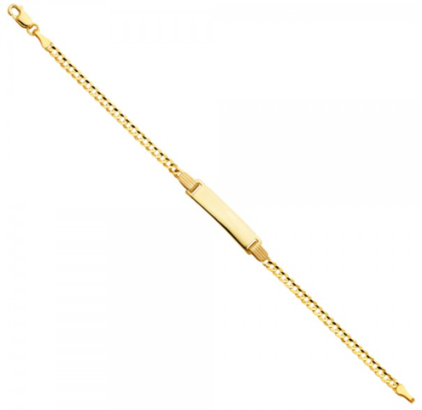 14KY Cuban Baby ID Bracelet - 6"