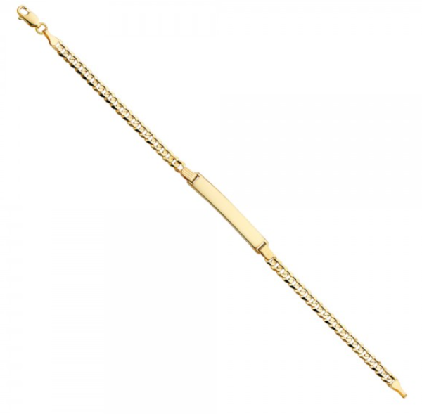 14KY Cuban ID Bracelet - 7.5"