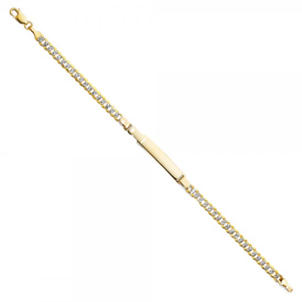 14K 2T Cuban WP ID Bracelet - 7.5"