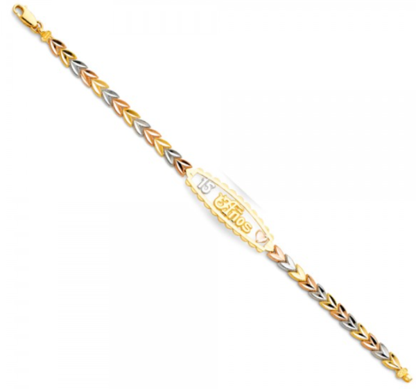 14K 3C 15 Years ID Bracelet - 7.25"