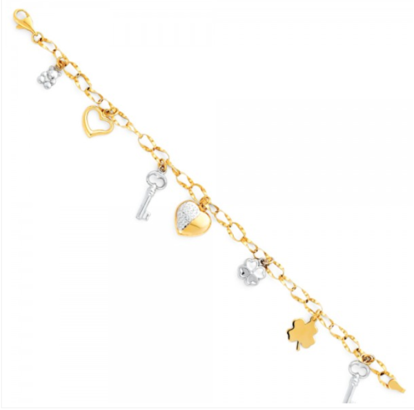 14K 2T Light Fancy Hollow Bracelet - 7.5"