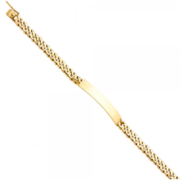 14KY Miami Cuban Link ID Bracelet - 8"
