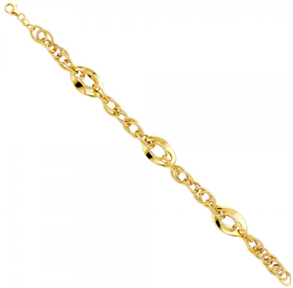 14KY Fancy Hollow Bracelet - 7.5"