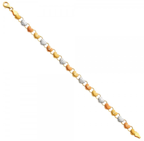 14K 3C Light Stampato Bracelet - 7.25"