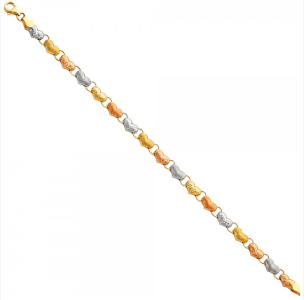 14K 3C Light Stampato Bracelet - 7.25"