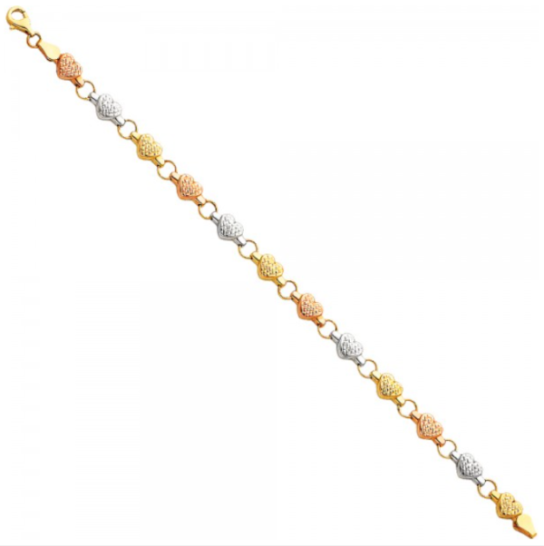 14K 3C Light Stampato Bracelet - 7.25"