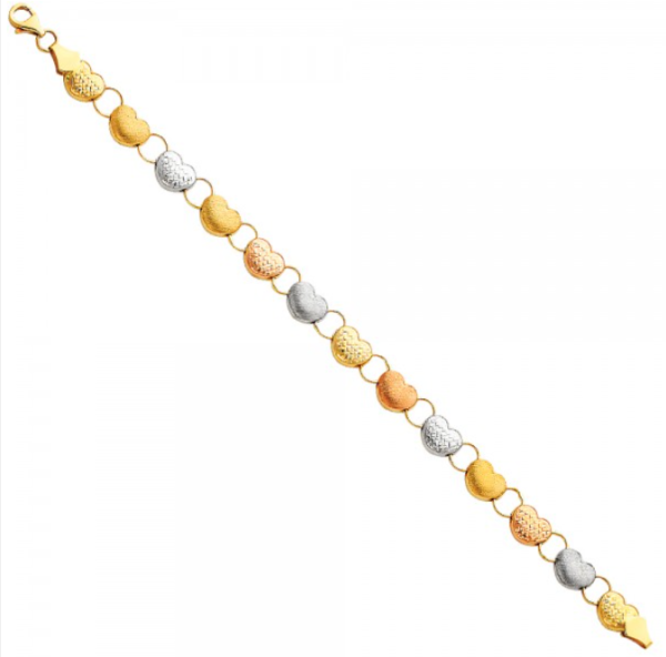 14K 3C Light Stampato Bracelet - 7.25"
