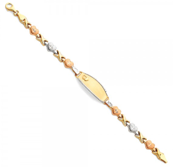 14K 3C Light Stampato ID Bracelet - 6"