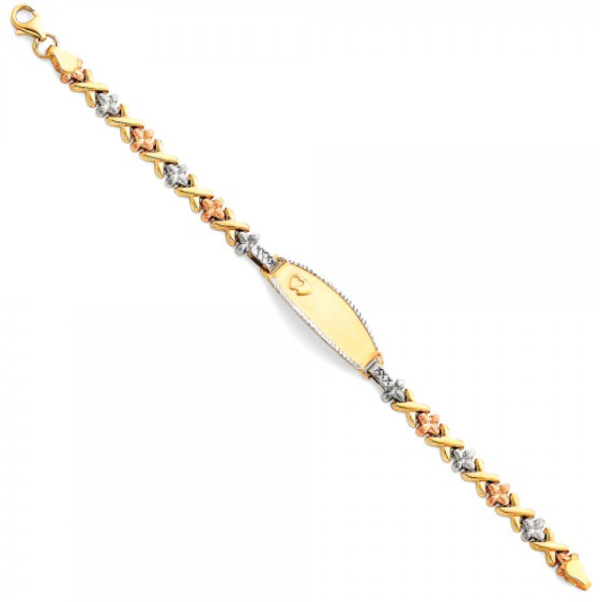 14K 3C Light Stampato ID Bracelet - 6"