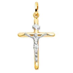 14K 2T Crucifix Cross Religious Pendant