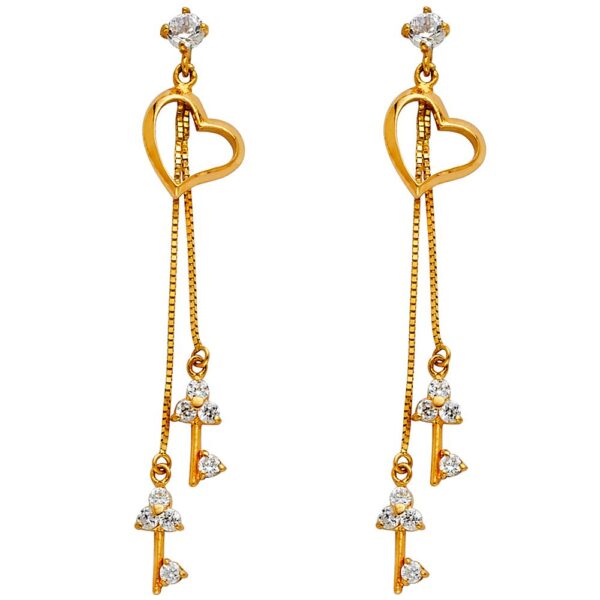 CZ Hanging Huggies Earrings