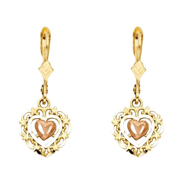 2T Hanging Heart Earrings