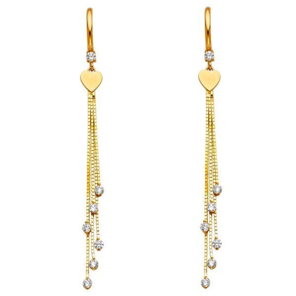 CZ Hanging Huggies Earrings