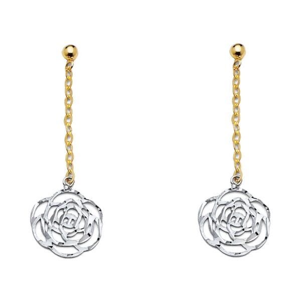 2T Flower Hanging Earrings